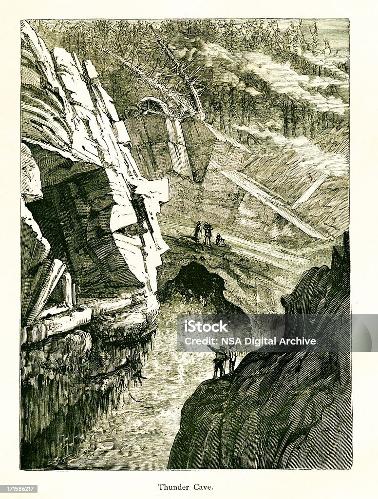 Thunder Cave, Mount Desert, dans le Maine - Illustration de Antiquités libre de droits