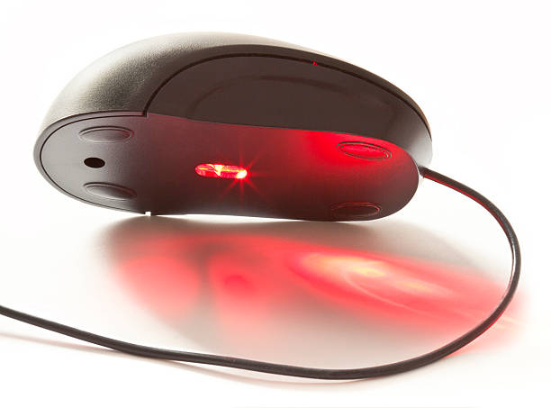 souris sur blanc, rouge laser - laser work tool projection red photos et images de collection