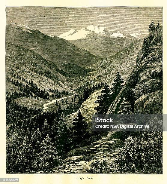 Grays Peak Dans Le Colorado Vecteurs libres de droits et plus d'images vectorielles de Alpinisme - Alpinisme, Colorado, Illustration