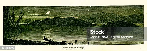 Lac Tupper Au Clair De Lune New York Vecteurs libres de droits et plus d'images vectorielles de Abrupt - Abrupt, Amérique du Nord, Antiquités