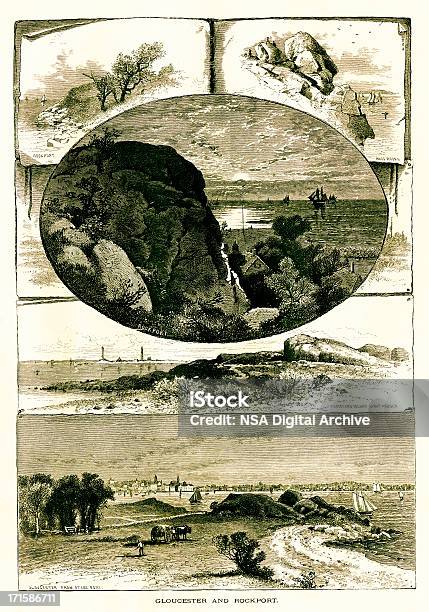 グロスターマサチューセッツ州ロックポート - アン岬のベクターアート素材や画像を多数ご用意 - アン岬, 灯台, 19世紀