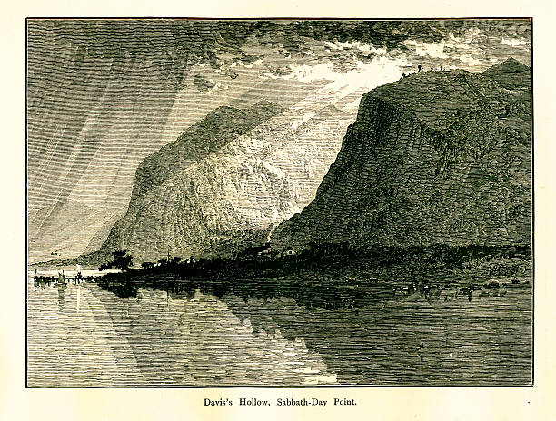 ilustraciones, imágenes clip art, dibujos animados e iconos de stock de davis de hueco, shabat día point, el lago george, nueva york - panoramic great appalachian valley the americas north america