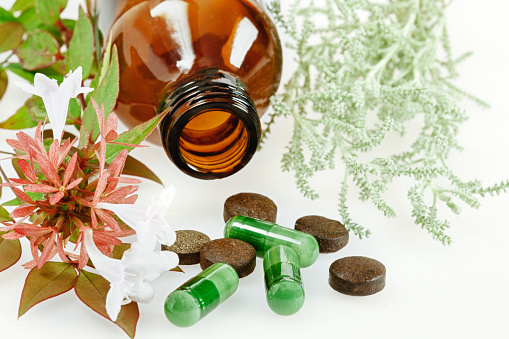 Alternative medicine on green pills