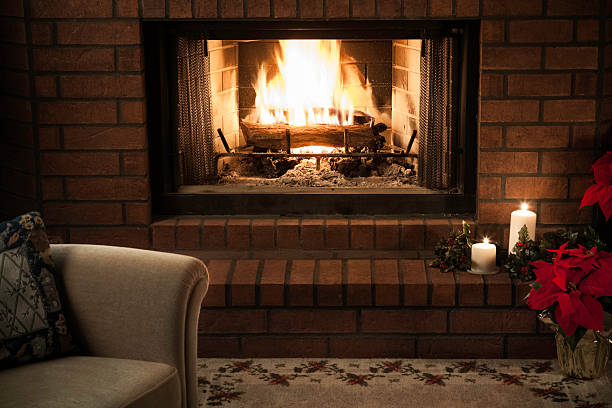 Fireplace at the cafe