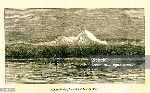 Ilustración de Monte Rainier Washingtonhistoric American Ilustraciones y más Vectores Libres de Derechos de Monte Rainier