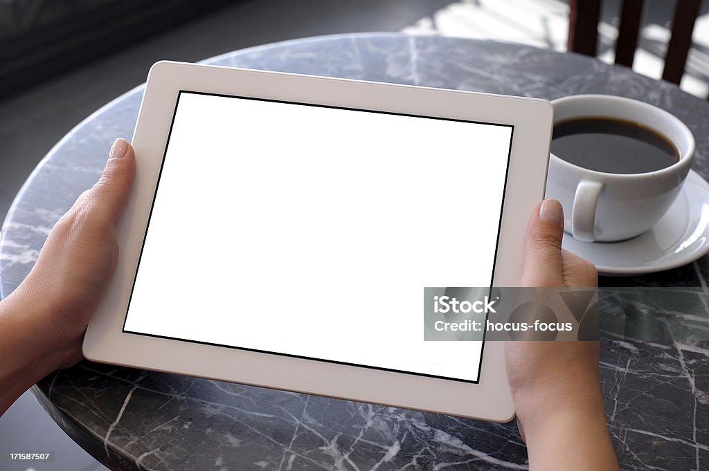 computer tablet con schermo bianco - Foto stock royalty-free di PC Ultramobile