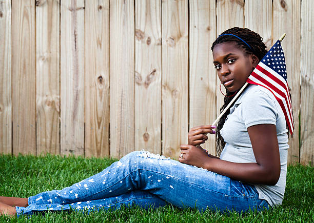 istock All American Girl with Flag 171587603