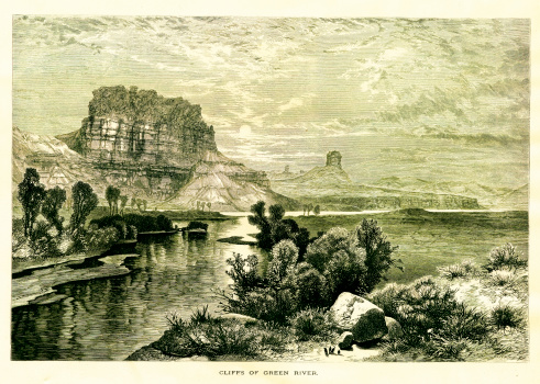 19th-century engraving of the Mohawk Valley in New York, USA. Illustration published in Picturesque America (D. Appleton & Co., New York, 1872). MORE VINTAGE AMERICAN ILLUSTRATIONS HERE: