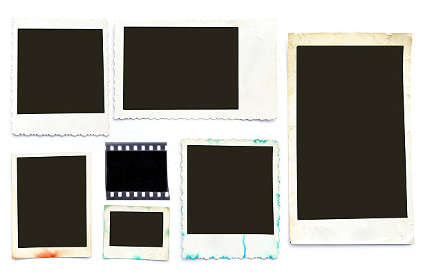 Old photo group Group of vintage photo frames on white split pictures stock pictures, royalty-free photos & images