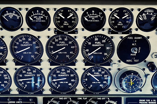 istock Overhead Panel of Vintage Aircraft Cockpit 171588908