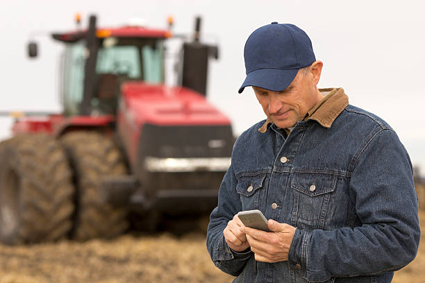 Agriculture and Texting stock photo