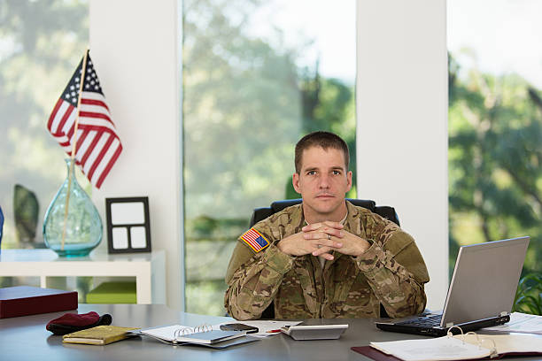 istock American Soldier in his office 171589584