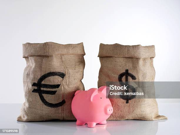 Moneybag Con Piggybank - Fotografie stock e altre immagini di Affari - Affari, Attività bancaria, Close-up