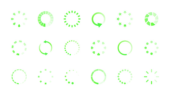 Loading Simbole Loading Symbols White Vector Set Stock Illustration - Download Image ...