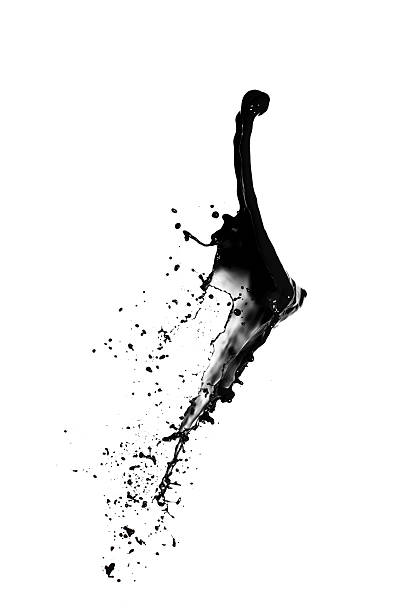black paint splash black paint splash on white background colored liquid stock pictures, royalty-free photos & images