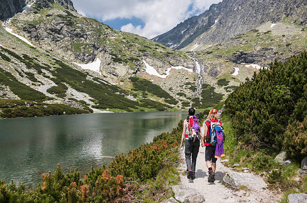 hiking друзей, горы татры - tatry стоковые фото и изображения
