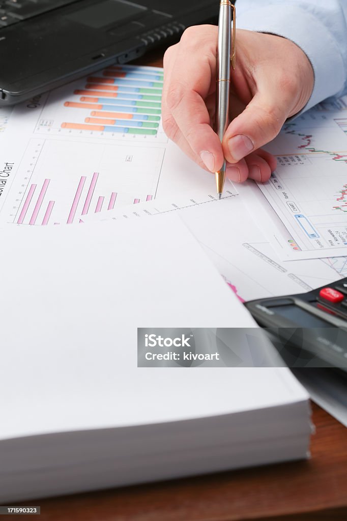 Financial data analyzing Bank Statement Stock Photo
