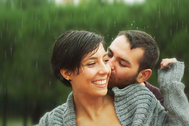 istock Young Romance Couple Under the Rain 171590325