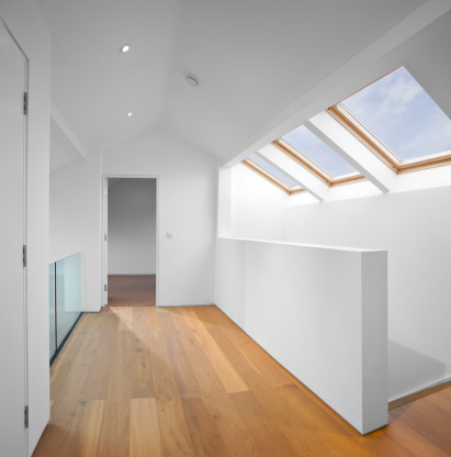 modern loft conversion in the roofspace of a house