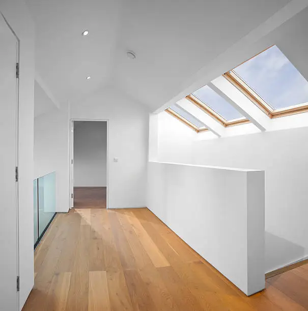 modern loft conversion in the roofspace of a house