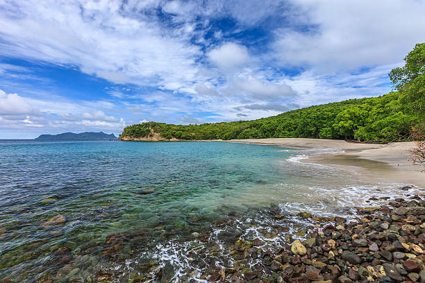 Anse La Roche Beach is the most scenic beach on Carriacou Island with coral reefs just offshore. The beach is secluded and unspoilt and is accessible only by sea or through a forest trail. It lies at the foot of the High North Range. Grenada W.I.