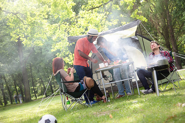 istock Happy Friends on a Camping Trip 171591521