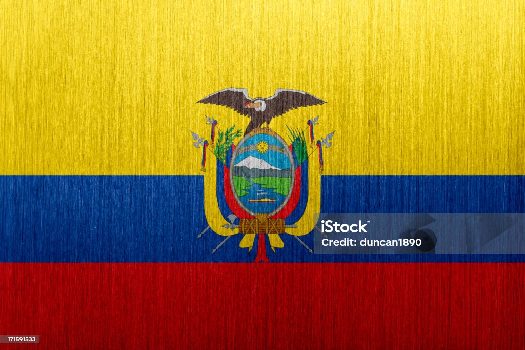 Flag of Ecuador Flag of Ecuador on a brushed metal backgound Alloy stock illustration