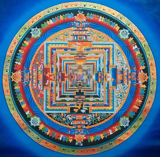 Tibetan Kalachakra Mandala This Tibetan Kalachakra mandala has been painted on the monastery in Nepal.You can find more  images from Nepal here : mantra stock pictures, royalty-free photos & images