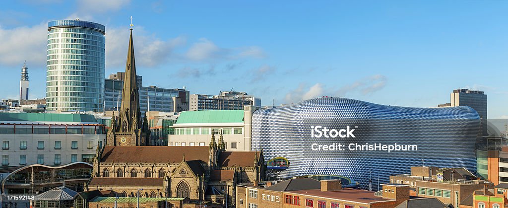 Panoramic view of Birmingham cityscape in England Looking over the iconic landmarks of Birmingham in the West Midlands, England, UK. Birmingham - England Stock Photo