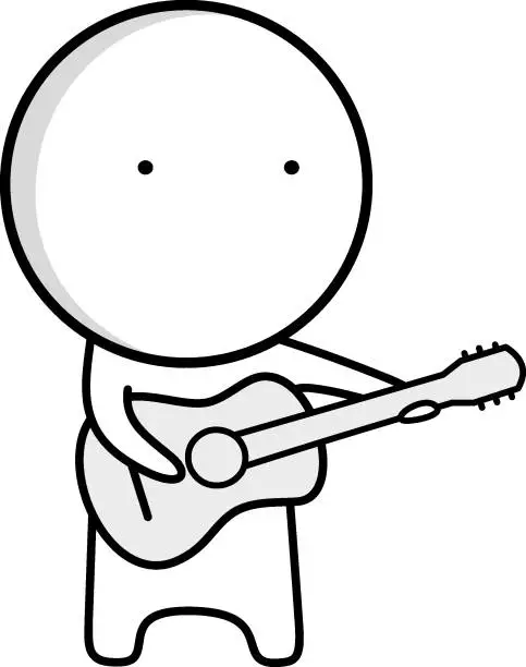 Vector illustration of guitar player