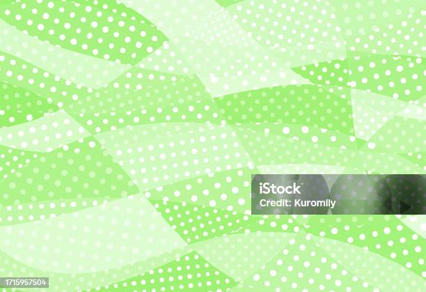 Random Curves Polka Dot Pattern Background Illustration In Green Stock ...