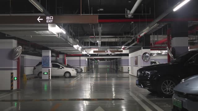 Driving in underground parking lot