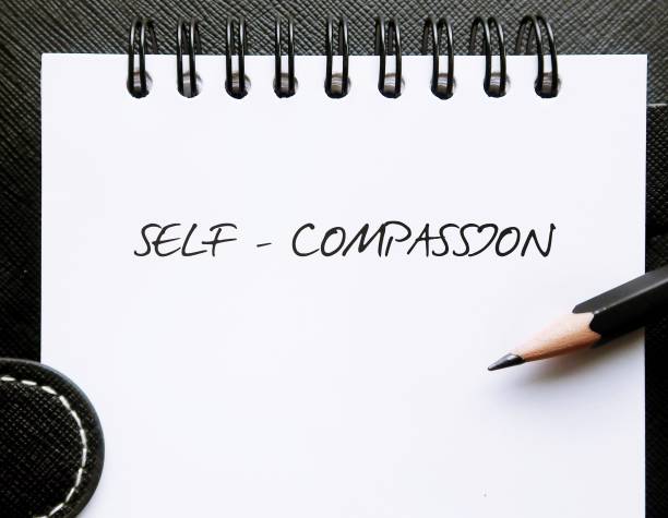 istock Notebook with hanwriting Self Compassion, refers to ability to relate to self by  forgiving, accepting, and loving in tough situations 1716007036