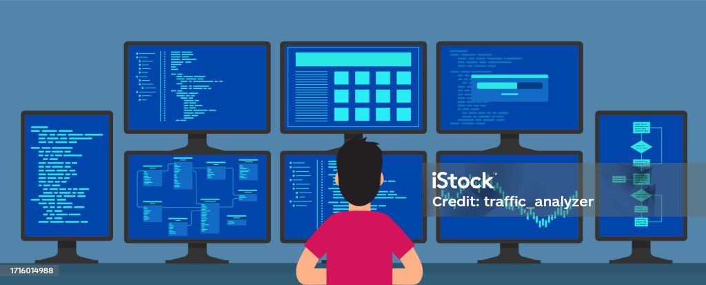Software Developer Flat Design Stock Illustration - Download Image Now ...
