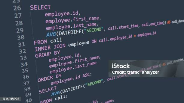 Sql Code Stock Illustration - Download Image Now - SQL, Computer ...
