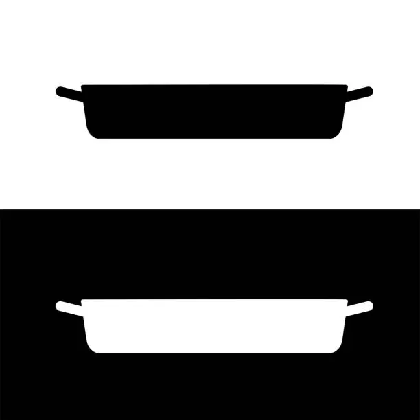 Vector illustration of Casserole dish silhouette flat vector