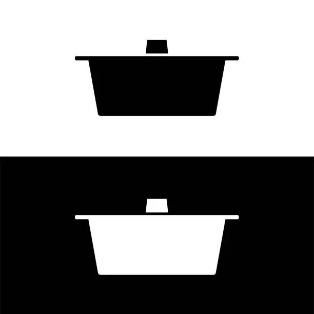 Vector illustration of Tube pan silhouette flat vector