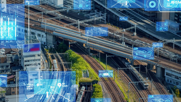 istock Railroad traffic and technology concept. ITS (Intelligent Transport Systems). Mobility as a service. 1716045135