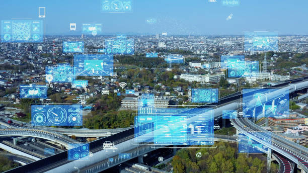 istock Modern highway and Data technology concept. Smart transportation. ITS (Intelligent Transport Systems). Mobility as a service. 1716045671