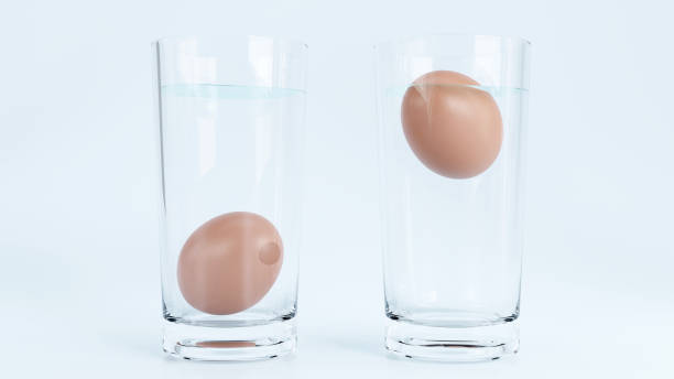 istock 3d render of Egg in water test on transparent glass , Egg freshness test on color background , Bad egg floats in water 1716056409