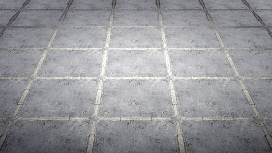 3D rendering of grey cement patchwork pattern, texture patterned background