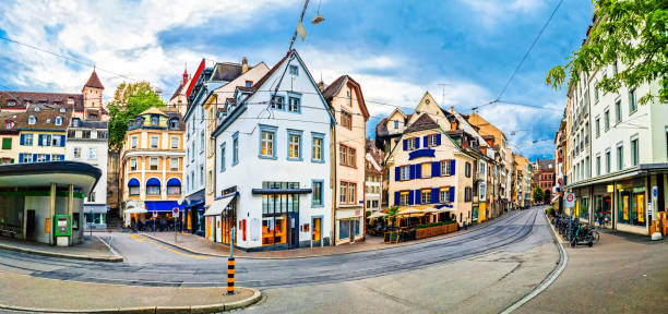 istock Basel historic city street architecture view 1716134643