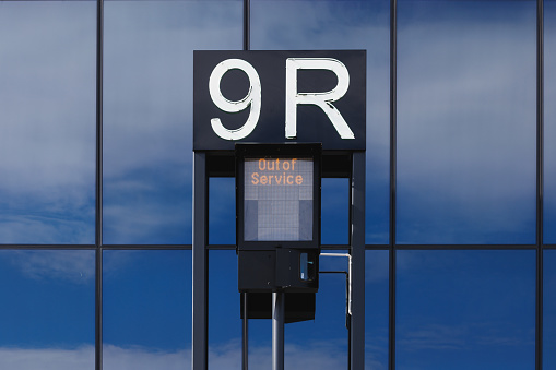 Airside airport terminal gates signage