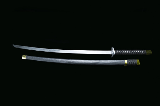 Katana (Japanese sword) on a black background