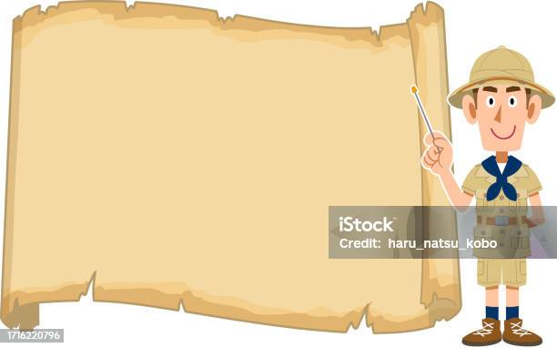 Map Pointing Empty Map Explorer Pointing At A Blank Old Map Stock Illustration - Download ...