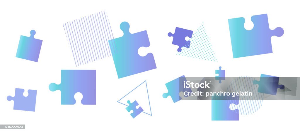 Puzzle Geometry Background Gradient Jigsaw Puzzle And Geometric Pattern Wallpaper Illustration ...
