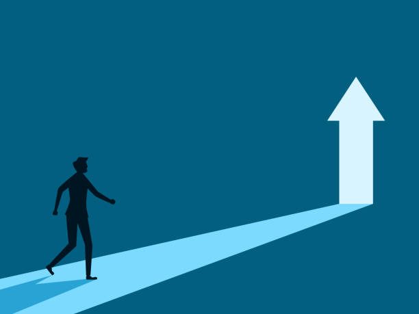 istock Find success. Businessman walks towards the growth arrow exit 1716223462