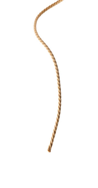 istock Isolated shot of Rope moving down against white background 1716235686