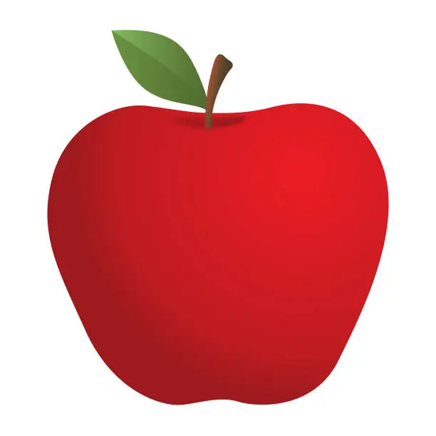 Vector illustration of Bright Red Apple