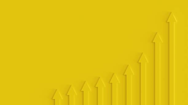 istock Gold 3D background with wide margins with arrow graphs 1716331950